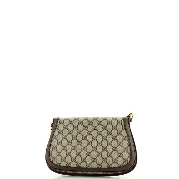 Gucci Blondie NM Flap Bag GG Coated Canvas Small Brown - Picture 4 of 7